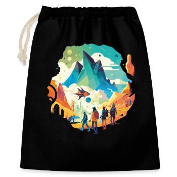 Voyage au centre de la Terre - Sac cadeau 40 x 50 cm - noir - Devant