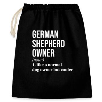 Deutscher Schäferhund - Geschenkbeutel aus Baumwolle (40 x 50 cm) - Schwarz - Vorne
