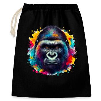 Gorilla - Geschenkbeutel aus Baumwolle (40 x 50 cm) - Schwarz - Vorne