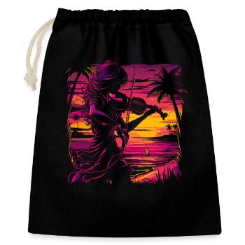 Violinist Synthwave - Gift Bag 40 x 50 cm - black - Front