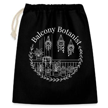 Balkon-Botaniker - Geschenkbeutel aus Baumwolle (40 x 50 cm) - Schwarz - Vorne