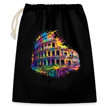 Kolosseum Rom buntes Splash Design Italien - Geschenkbeutel aus Baumwolle (40 x 50 cm) - Schwarz - Vorne