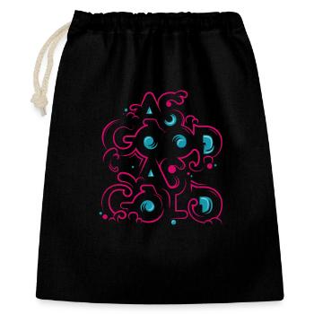Neon Floral Ornament - Gift Bag 40 x 50 cm - black - Front