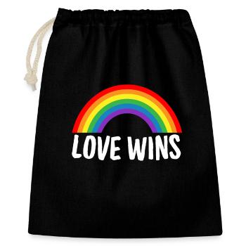 Love wins - Gift Bag 40 x 50 cm - black - Front