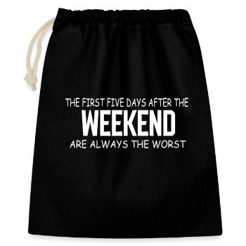Le blues du week-end : les cinq premiers jours de la semaine - Sac cadeau 40 x 50 cm - noir - Devant