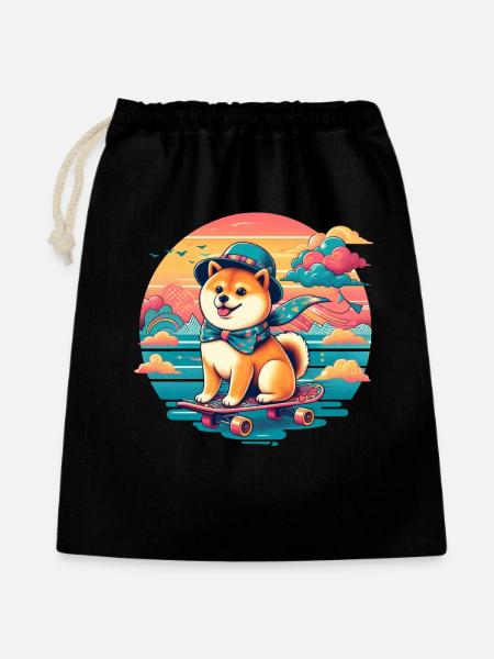 Shiba Inu - Geschenkbeutel aus Baumwolle (40 x 50 cm) - Schwarz