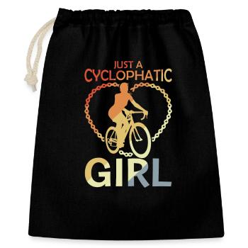 Fille de vélo - Sac cadeau 40 x 50 cm - noir - Devant