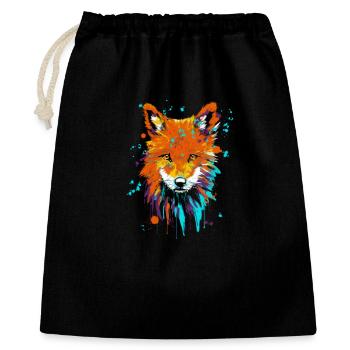 Fox Oil Paint Screen Print - Gift Bag 40 x 50 cm - black - Front
