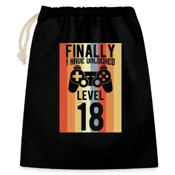 Level 18 Unlocked - Gift Bag 40 x 50 cm - black - Front