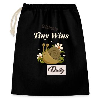 Small Victories Every Day Snail - Gift Bag 40 x 50 cm - black - Front