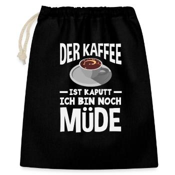 The coffee is broken – tired sleep - Gift Bag 40 x 50 cm - black - Front