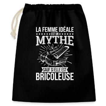 The ideal woman myth unless she is handyman - Gift Bag 40 x 50 cm - black - Front