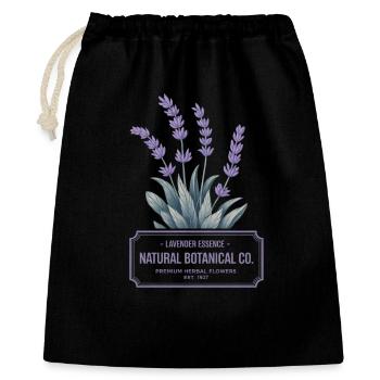 Lavender Essence – Botanisches Vintage Label - Geschenkbeutel aus Baumwolle (40 x 50 cm) - Schwarz - Vorne