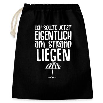 Je devrais être allongé sur la plage maintenant - Sac cadeau 40 x 50 cm - noir - Devant