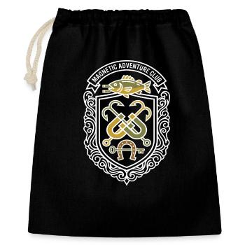 Magnetisches Abenteuer. Club Wappen - Geschenkbeutel aus Baumwolle (40 x 50 cm) - Schwarz - Vorne