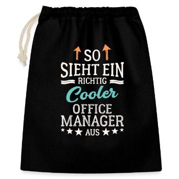 Cooler Office Manager  Teamführung Büro - Geschenkbeutel aus Baumwolle (40 x 50 cm) - Schwarz - Vorne
