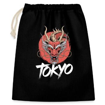 Tokio Drachen Kopf Motiv - Geschenkbeutel aus Baumwolle (40 x 50 cm) - Schwarz - Vorne