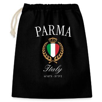 Parma Italien Wappen Krone – Reise Souvenir - Geschenkbeutel aus Baumwolle (40 x 50 cm) - Schwarz - Vorne