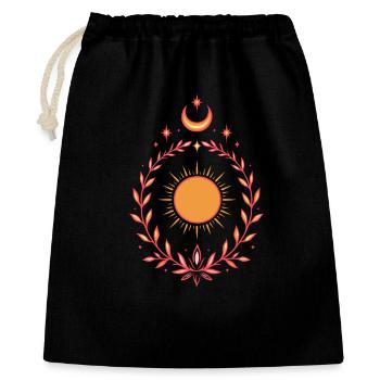 Mittsommer Sonne – Boho Litha Design - Geschenkbeutel aus Baumwolle (40 x 50 cm) - Schwarz - Vorne