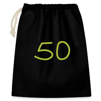 50e anniversaire cinquante numéro vert - Sac cadeau 40 x 50 cm - noir - Devant