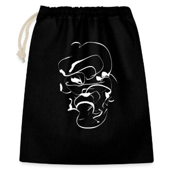 Samurai Tusche Gesicht / Abstrakt minimal Maske - Geschenkbeutel aus Baumwolle (40 x 50 cm) - Schwarz - Vorne