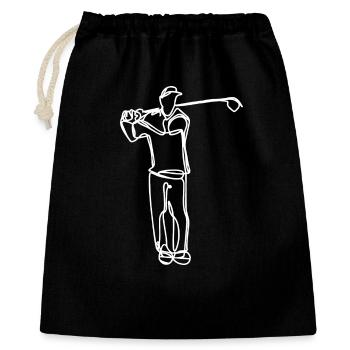 Golfer Skizze - Geschenkbeutel aus Baumwolle (40 x 50 cm) - Schwarz - Vorne