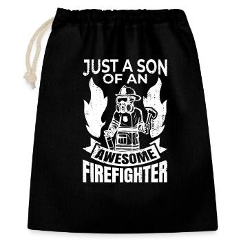 Fils de pompier - Sac cadeau 40 x 50 cm - noir - Devant