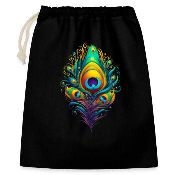 Plumes de paon plumes stylos - Sac cadeau 40 x 50 cm - noir - Devant