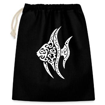 White tropical fish - Gift Bag 40 x 50 cm - black - Front