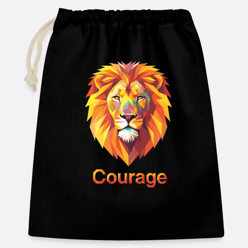 Majestic lion with courage design - Gift Bag 40 x 50 cm - black