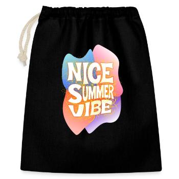 Nice summer vibe - Geschenkbeutel aus Baumwolle (40 x 50 cm) - Schwarz - Vorne