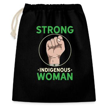 Strong Indigenous Woman Empowerment Graphic - Gift Bag 40 x 50 cm - black - Front