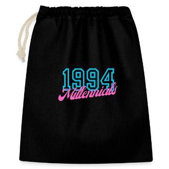 1994 Millennials Retro Datum Design - Geschenkbeutel aus Baumwolle (40 x 50 cm) - Schwarz - Vorne