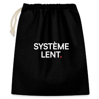 Système lent humour fatigue travail - Sac cadeau 40 x 50 cm - noir - Devant