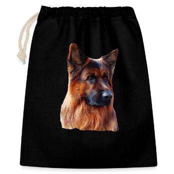 Altdeutscher Schäferhund Deutscher Schäferhund - Geschenkbeutel aus Baumwolle (40 x 50 cm) - Schwarz - Vorne