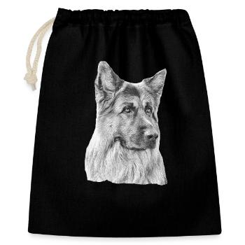 Altdeutscher Schäferhund Deutscher Schäferhund - Geschenkbeutel aus Baumwolle (40 x 50 cm) - Schwarz - Vorne