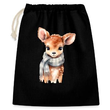 Delicate fawn with scarf - Gift Bag 40 x 50 cm - black - Front