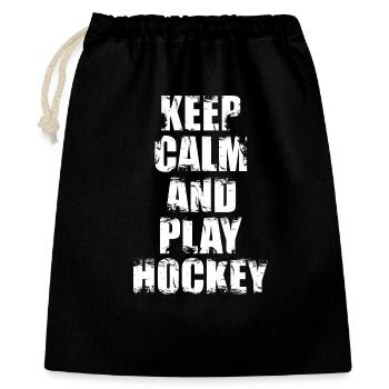 Restez calme et jouez au hockey - Sac cadeau 40 x 50 cm - noir - Devant