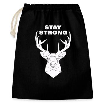 STAY STRONG - Geschenkbeutel aus Baumwolle (40 x 50 cm) - Schwarz - Vorne