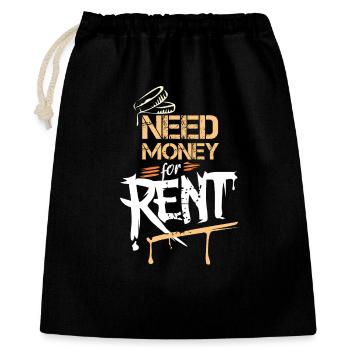 need money for rent Graffiti funny sayings icon - Gift Bag 40 x 50 cm - black - Front