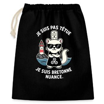 I'm not stubborn hermine bretonne humor brittany - Gift Bag 40 x 50 cm - black - Front