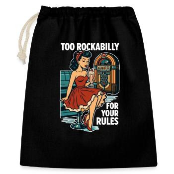 Rockabilly Rebellin Diner Jukebox Rétro des années 50 - Sac cadeau 40 x 50 cm - noir - Devant