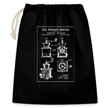 Schéma du moulin à café vintage - Sac cadeau 40 x 50 cm - noir - Devant