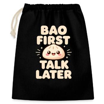 Bao d’abord, on parle ensuite | Dumpling, Foodie - Sac cadeau 40 x 50 cm - noir - Devant