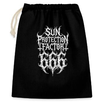 Sun Protection Factor 666 - Geschenkbeutel aus Baumwolle (40 x 50 cm) - Schwarz - Vorne