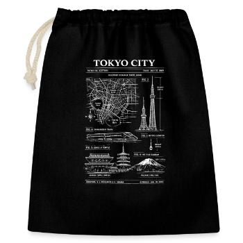 Carte du plan directeur de la ville de Tokyo - Sac cadeau 40 x 50 cm - noir - Devant