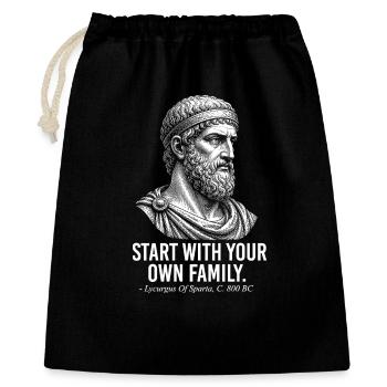 Start With Your Own Family Sparta History - Gift Bag 40 x 50 cm - black - Front