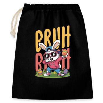 Joyeuse Pâques, douce chasse aux œufs du lapin, œufs de Pâques - Sac cadeau 40 x 50 cm - noir - Devant