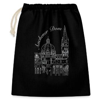 Aachen Cathedral in Germany, hand-drawn - Gift Bag 40 x 50 cm - black - Front