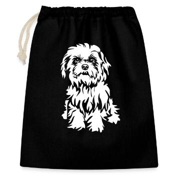 Bichon Havanais "Black Edition" - Sac cadeau 40 x 50 cm - noir - Devant